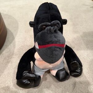 Plush Gorilla Toy - Black and Gray